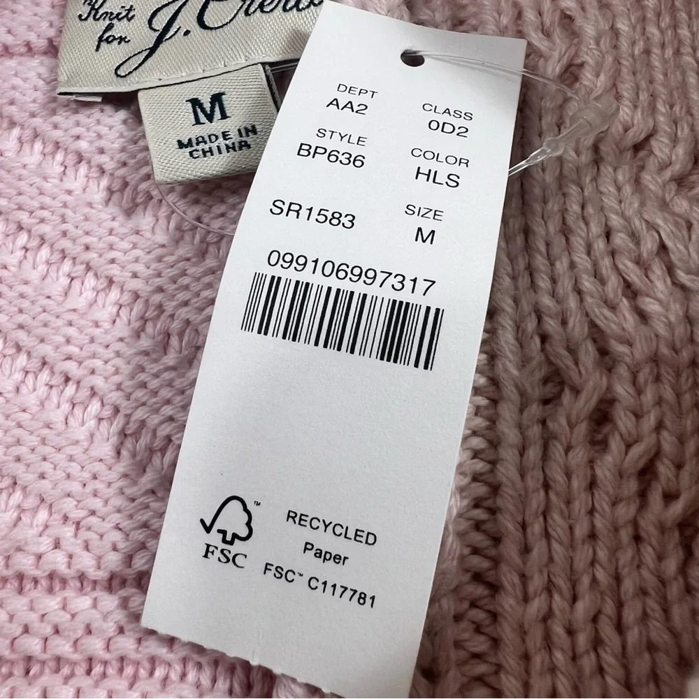 J. CREW Heritage Patchwork Cotton Cable-knit Sweater NWT